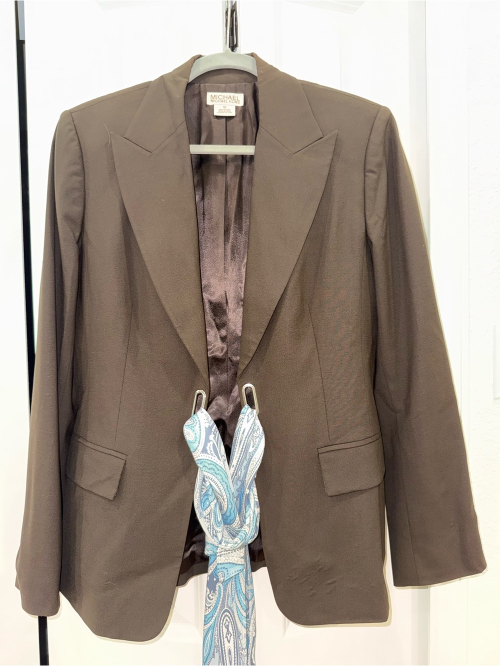 Vintage Michael Kors Brown Single-Breasted Blazer with Notch Lapels